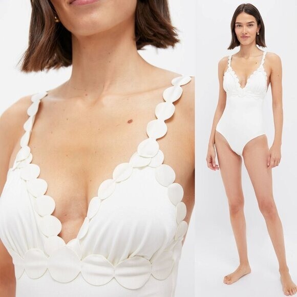 Ancora NEW Ivory Euphoria Blanc One Piece Moderate Coverage Swimsuit Size L